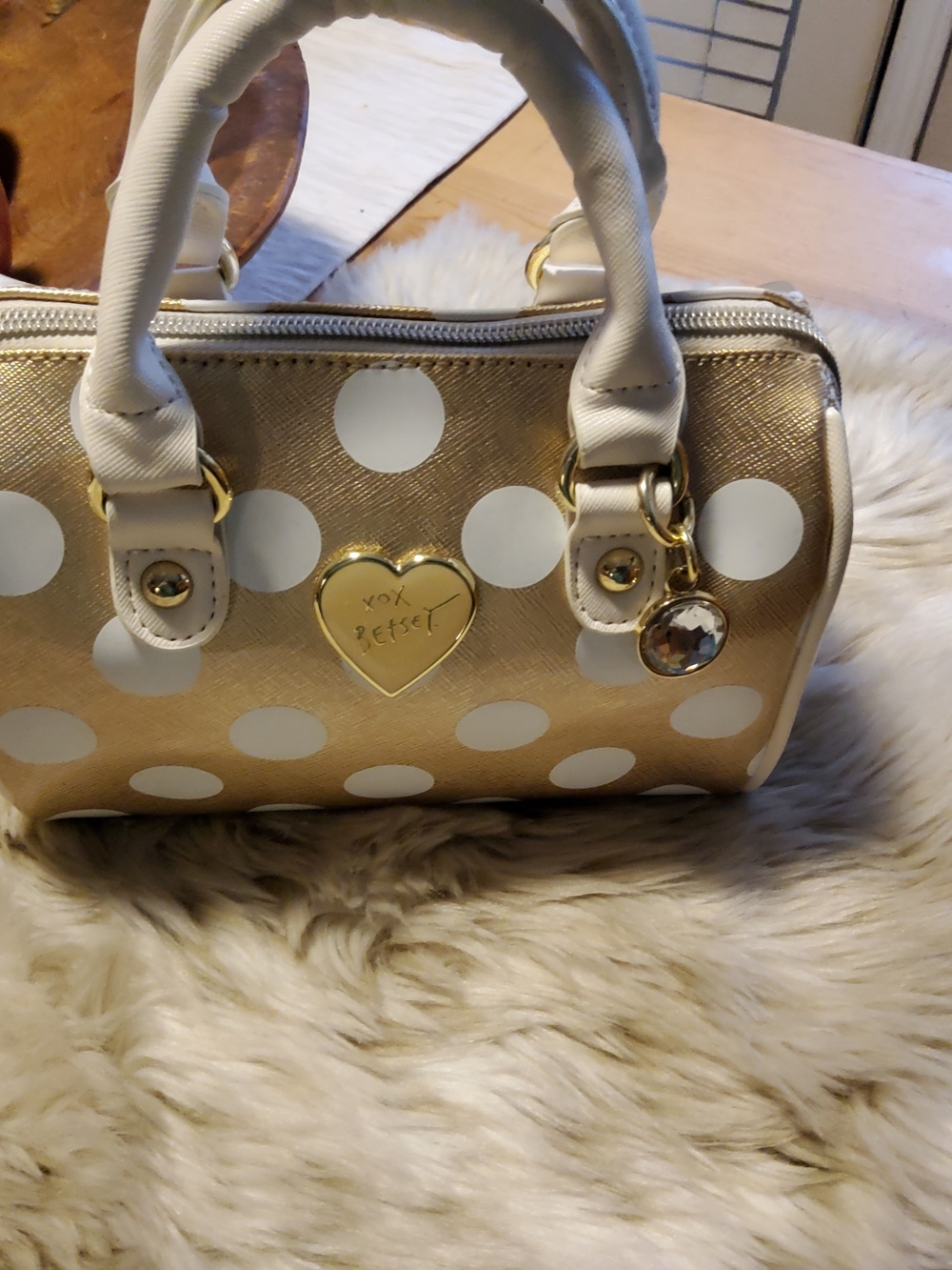 Betsy Johnson Mini Barrell Purse EUC